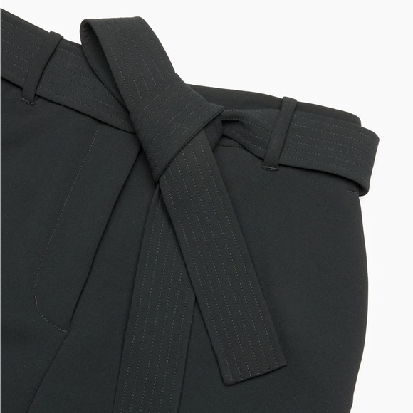 Aritzia Wilfred Black Tie Front High Waisted Belted Crepe Pants Size 00 - Picture 4 of 15